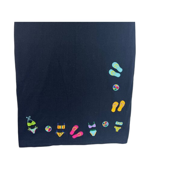 Michael Simon Lite Women's S Black Cotton Maxi Dress Beach Embroidery Summer - Picture 7 of 14